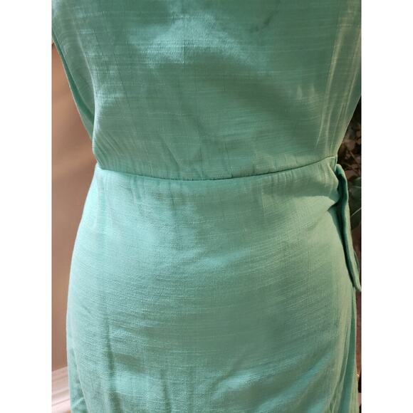 Nine West Shift Dress Women's L Teal Lined Side Tie Sleeveless Adjustable Straps - Picture 11 of 15